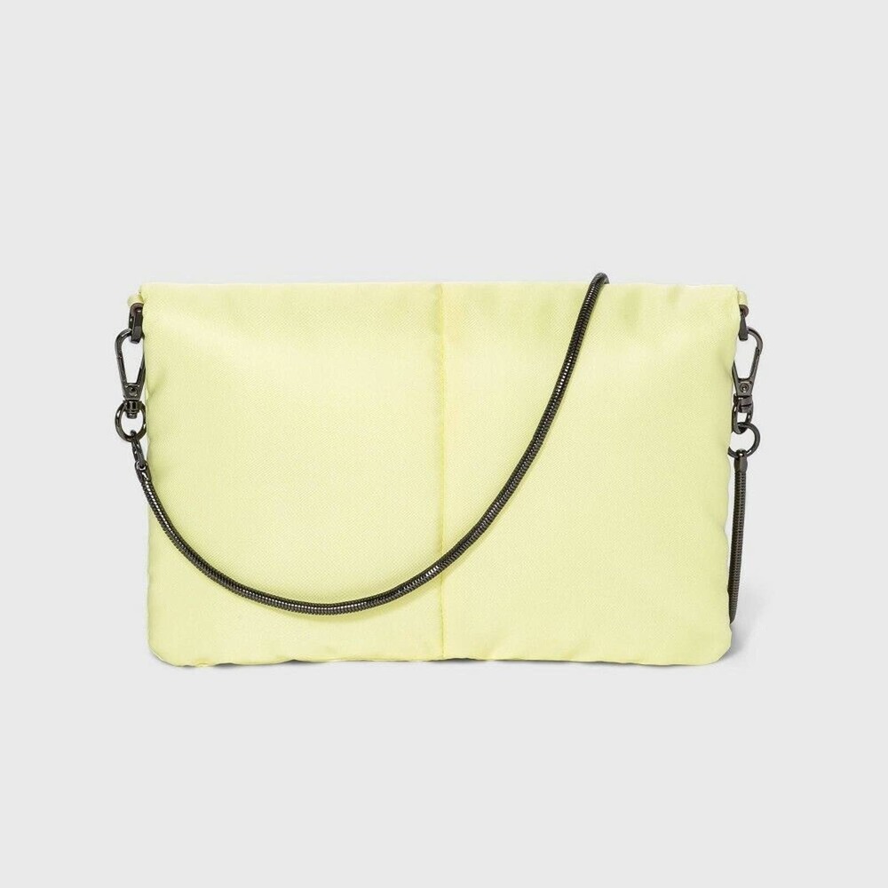 Puffer Magnetic Closure Crossbody Bag Purse Handbag - a New Day - lemon Yellow